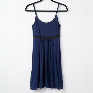 Kensie Navy Blue Mixed Media Babydoll Dress - S - Whimsigoth / Y2K
